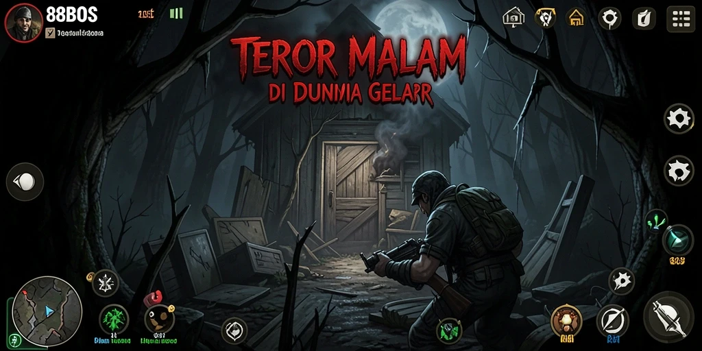 Screenshot menampilkan momen menegangkan di 88BOS dengan suasana gelap.