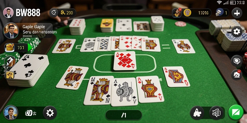 Gameplay BW888 yang seru dalam permainan Gaple.