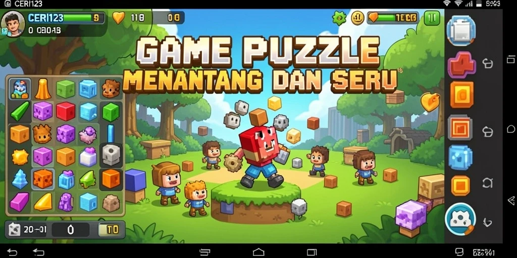 Tampilan gameplay CERI123 yang seru dalam menyusun puzzle.