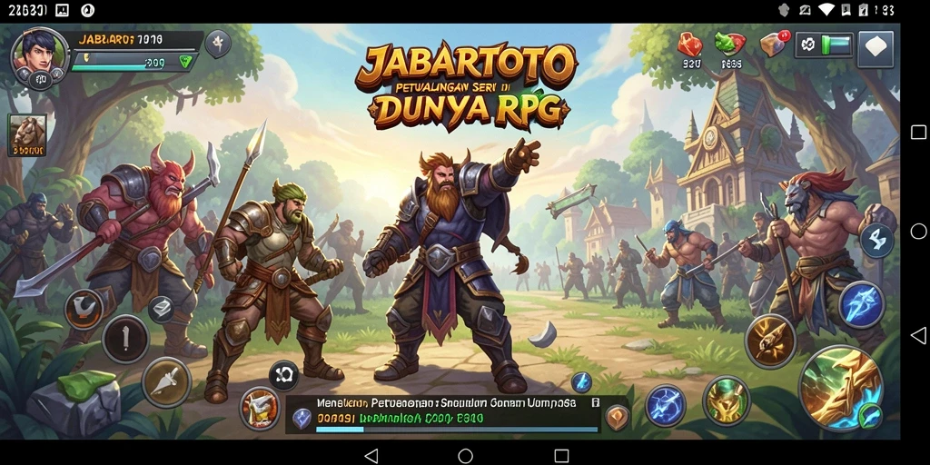 Screenshot JABARTOTO menampilkan pertempuran seru dalam dunia RPG.