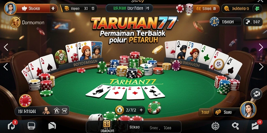Tampilan menarik saat bermain game Poker di TARUHAN77.