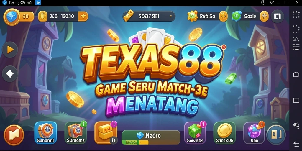Tampilan gameplay TEXAS88 yang menarik saat mencocokkan item.