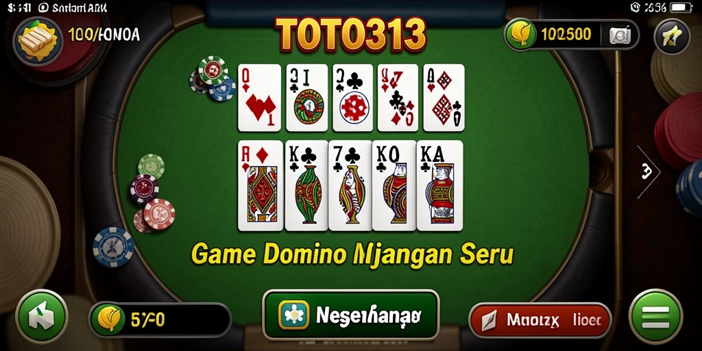 Screenshot TOTO313 menampilkan gameplay Domino yang seru dan interaktif.