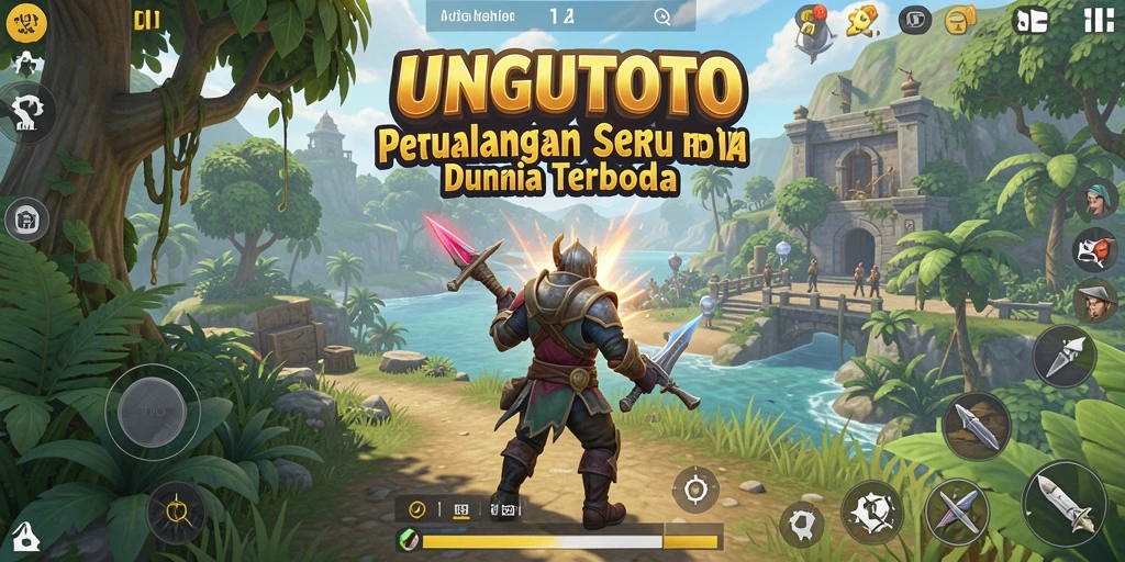 Screenshot gameplay UNGUTOTO yang menampilkan aksi petualangan di dunia terbuka.